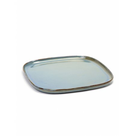 PIATTO QUADRATO GRANDE 25,4X25,4 H1,5 CM FUME' BLU