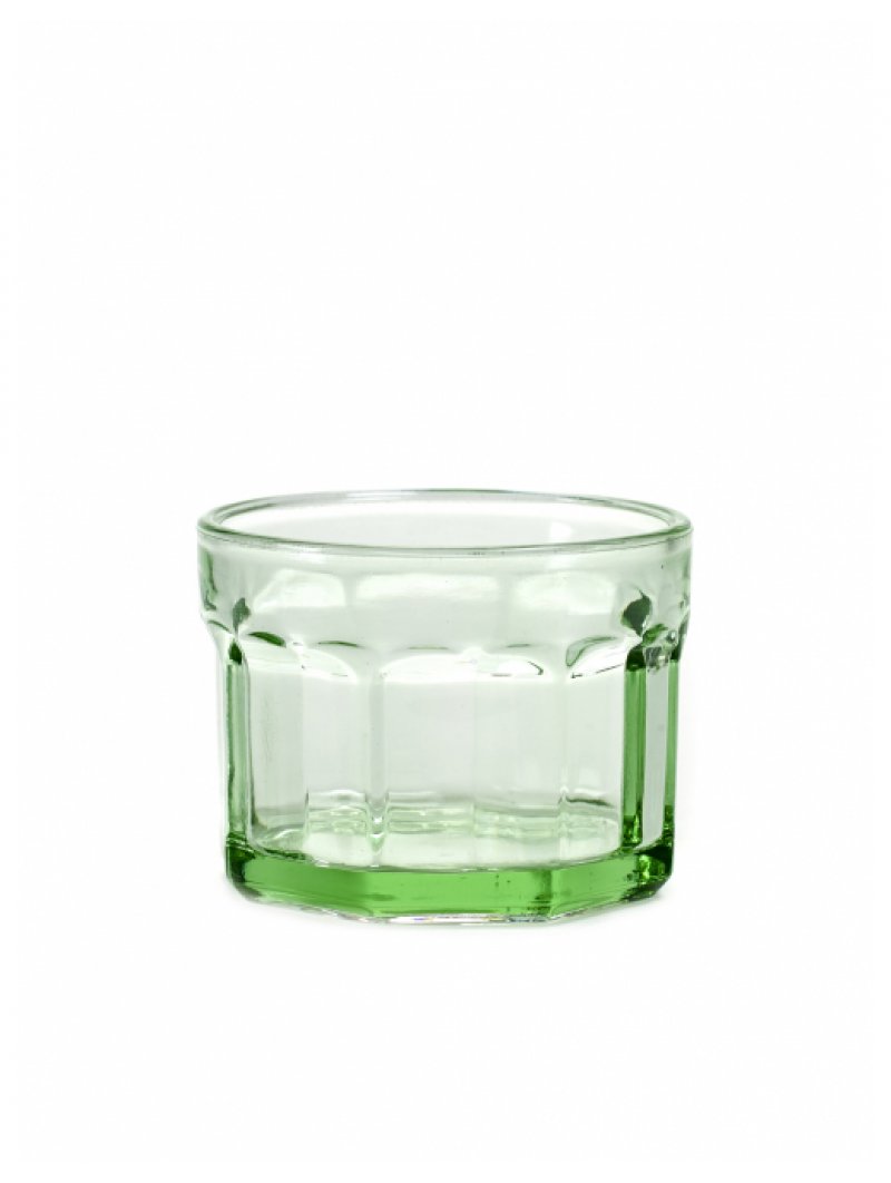 SET 4 BICCHIERI VERDE VETRO FISH E FISH D8 H6