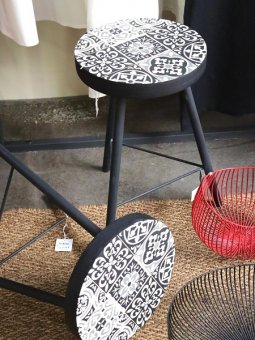 TABOURET CARREAU D28 B34 H46