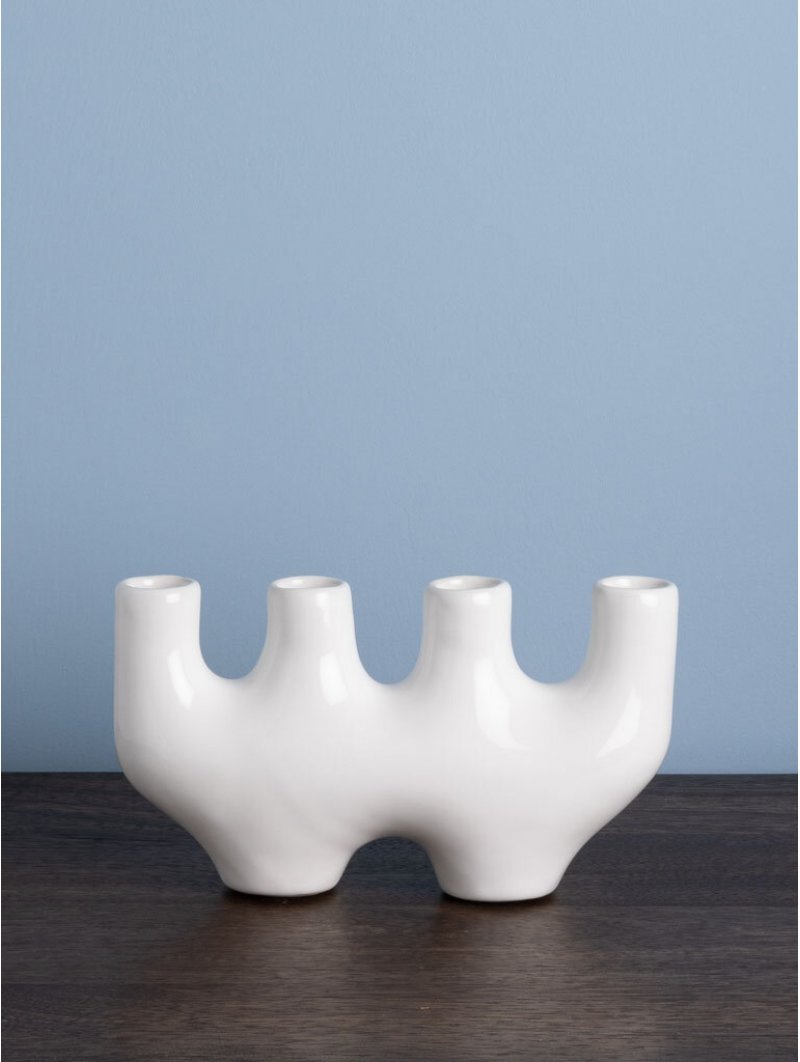 Bougeoir Ceramique/p/candele Bianco Portacandela Casa 33287