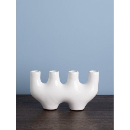 Bougeoir Ceramique/p/candele Bianco Portacandela Casa 33287