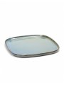 PIATTO QUADRATO GRANDE 25,4X25,4 H1,5 CM FUME' BLU