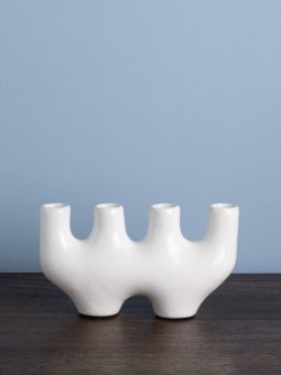 Bougeoir Ceramique/p/candele Bianco Portacandela Casa 33287