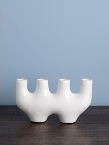 Bougeoir Ceramique/p/candele Bianco Portacandela Casa 33287